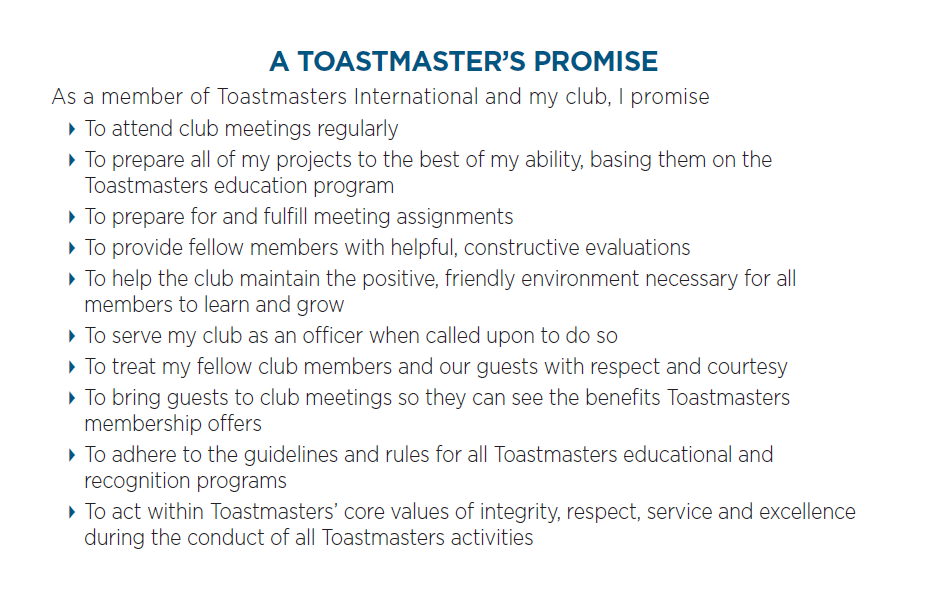A Toastmasters's Promise